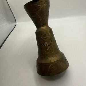 Vintage Hand Engraved Brass Bell Floral Etched Decorative Meditation Bell